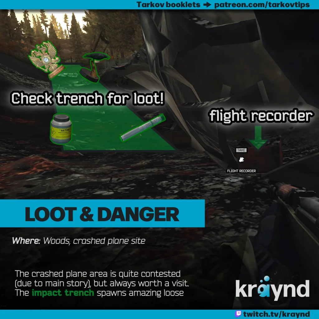 The crashed plane site in Tarkov