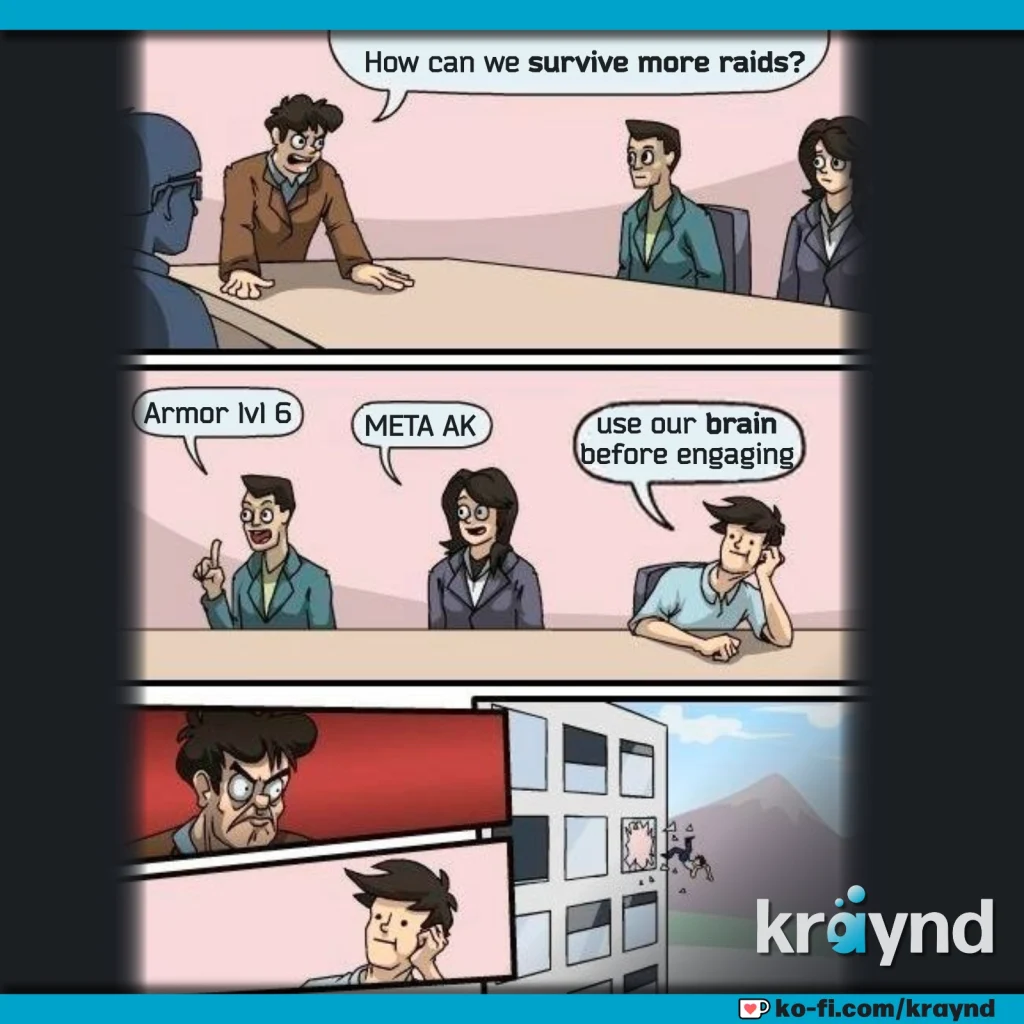 Escape from Tarkov: a meme of a corporate meeting.