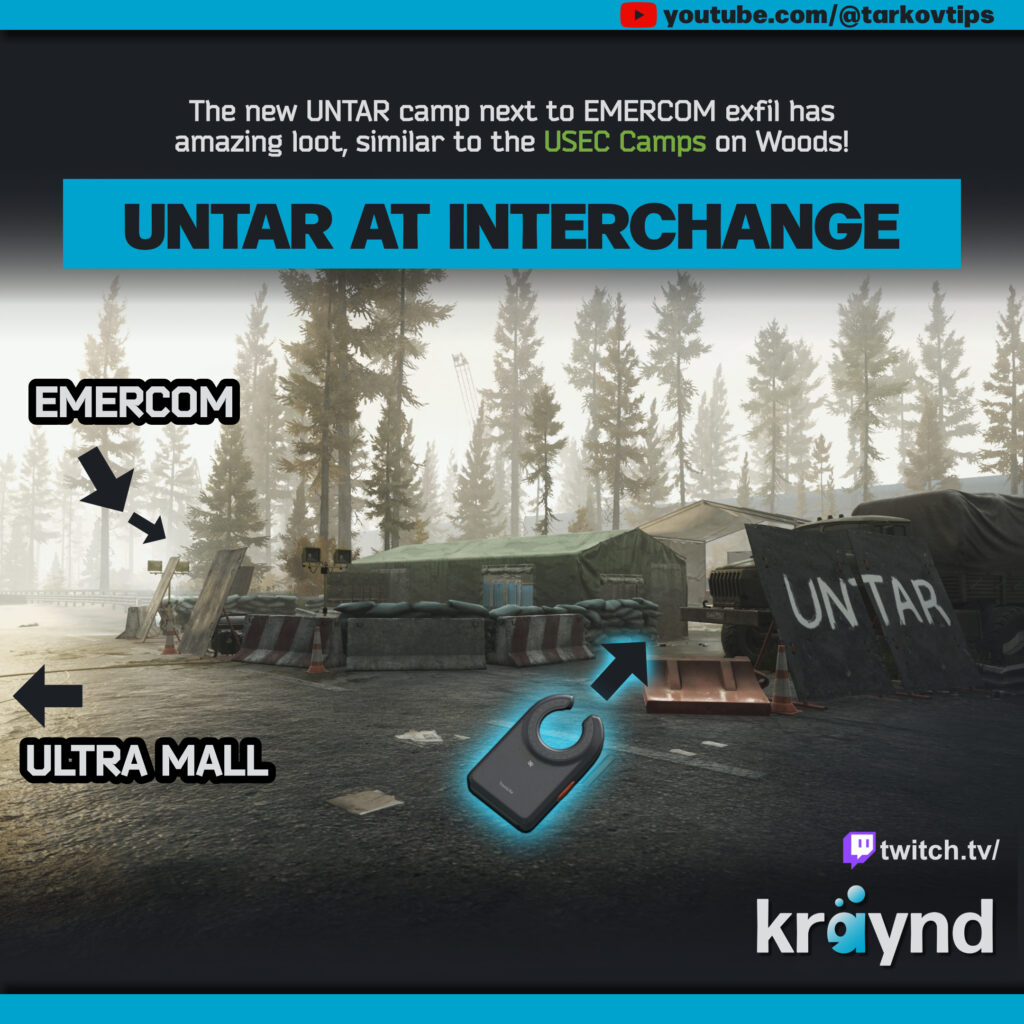 The UNTAR camp on Interchange in Tarkov